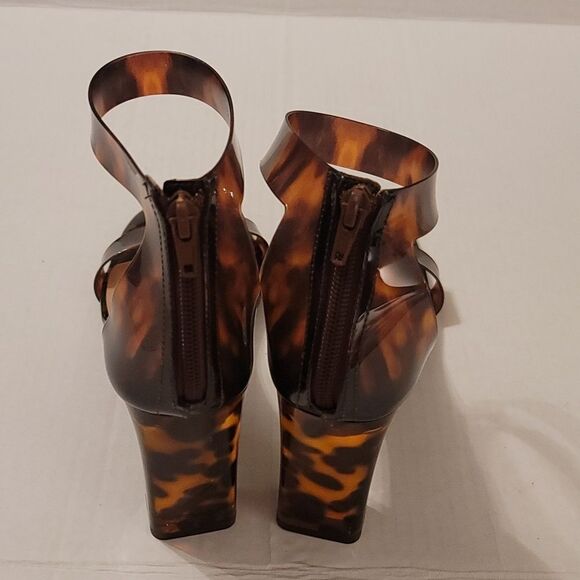 NEW INC TRANSLUCENT STRAPS ANKLE STRAP MAKENNA SQUARE TOE BLOCK HEEL SANDAL - Picture 7 of 16